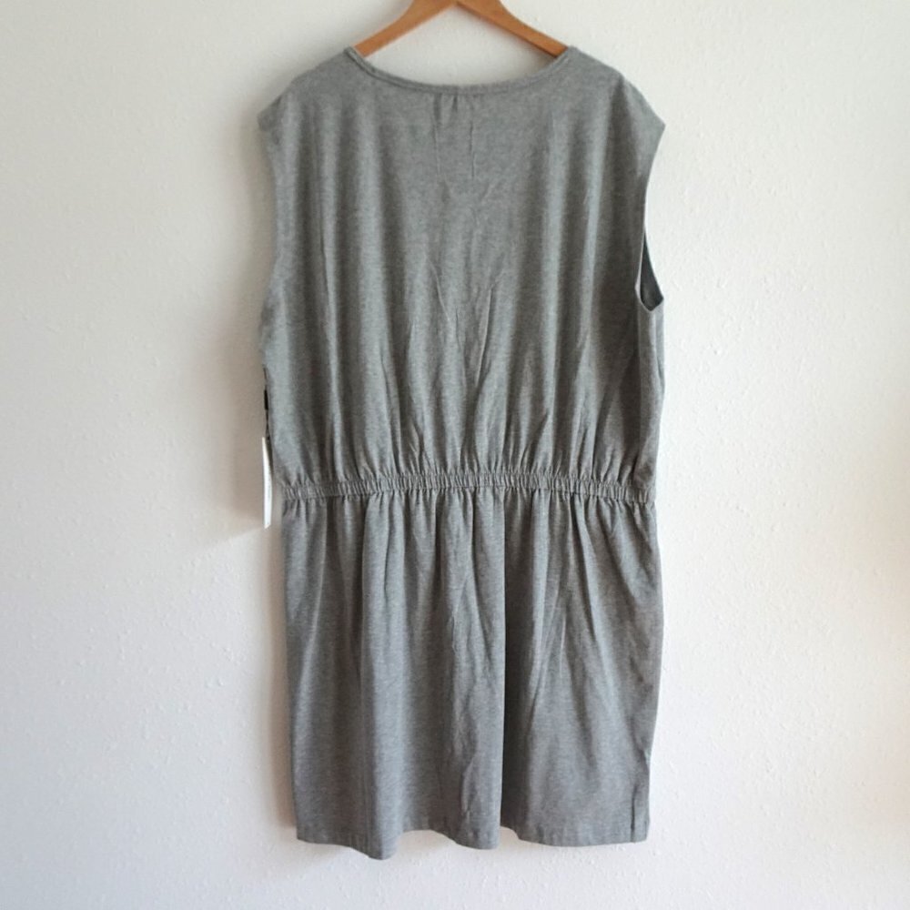 Calvin Klein Sleeveless Dress Women's Plus Size 3X Gray Logo Stretch - Picture 4 of 8